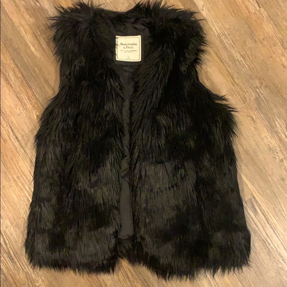 Black fur vest from Abercrombie& Fitch
